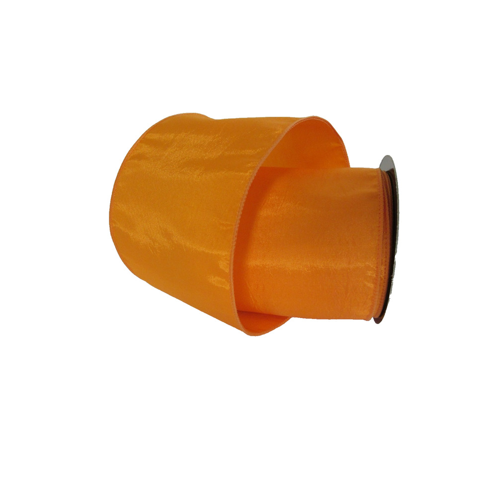 Orange Taffeta Wire Edge Ribbon 4" x 10 yards d stevens Spring Summer Wreaths